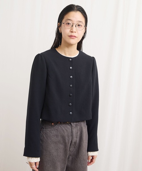 fig Ｌondon（フィグロンドン）の「zizi jacket（ノーカラージャケット・レディース・ブラック・FREE）」の6枚目の写真