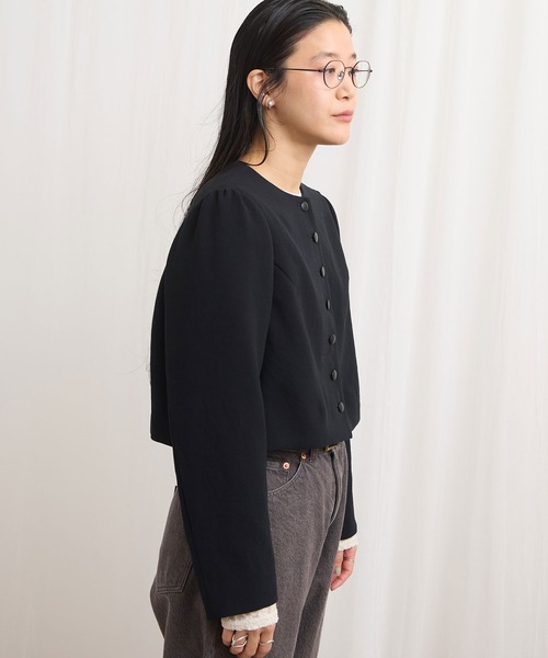 fig Ｌondon（フィグロンドン）の「zizi jacket（ノーカラージャケット・レディース・ブラック・FREE）」の7枚目の写真