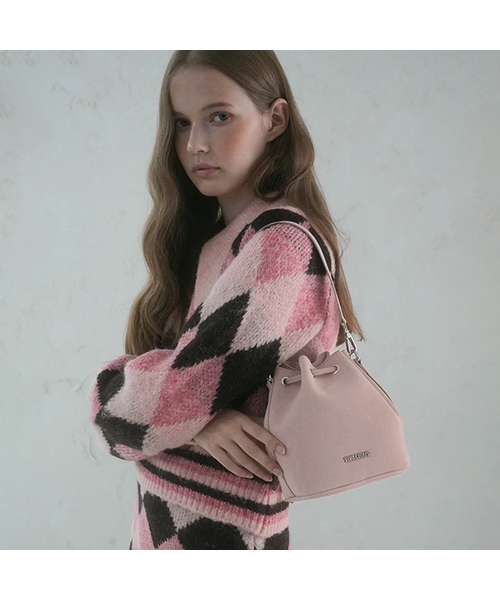 Vivacious（ビバシャス）の「Gwyneth Bucket Bag - 7COL（トートバッグ・レディース・アイボリー/グレイッシュブルー/クリアブラック/ブラックミックス/ブラウン/ピンク/ブラック・FREE）」の7枚目の写真
