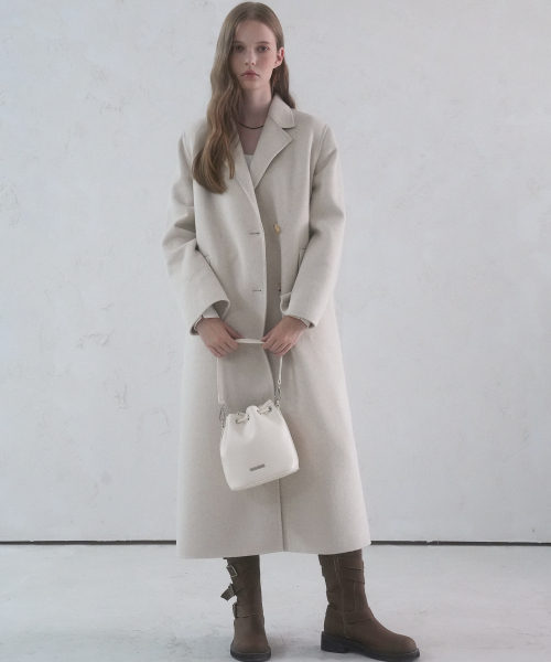 Vivacious（ビバシャス）の「Gwyneth Bucket Bag - 7COL（トートバッグ・レディース・アイボリー/グレイッシュブルー/クリアブラック/ブラックミックス/ブラウン/ピンク/ブラック・FREE）」の13枚目の写真