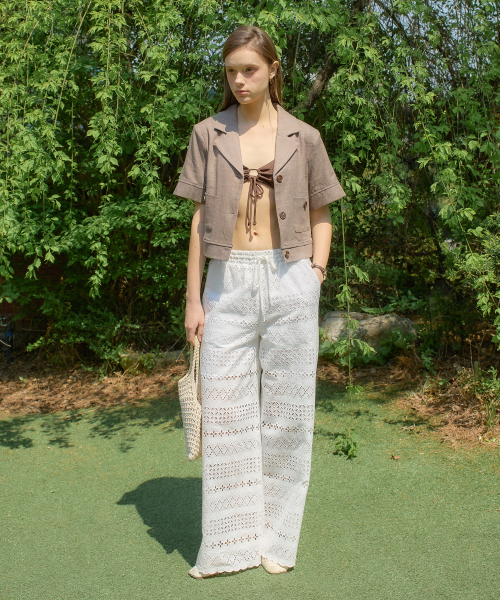 SALON DE YOHN(サロンドヨーン)の「Classic Linen Short Jacket_ Brown(その他アウター・レディース・その他・SMALL/MEDIUM)」の2枚目の写真