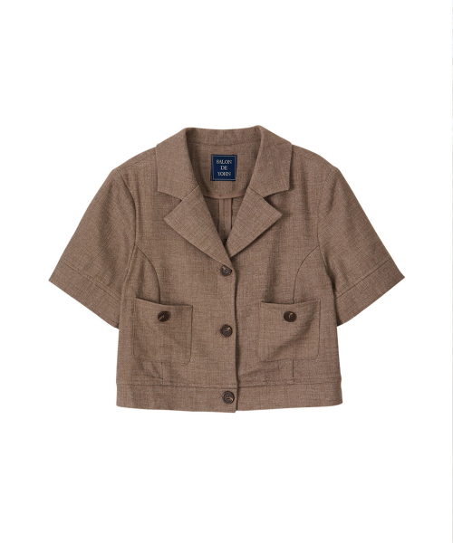 SALON DE YOHN(サロンドヨーン)の「Classic Linen Short Jacket_ Brown(その他アウター・レディース・その他・SMALL/MEDIUM)」の4枚目の写真