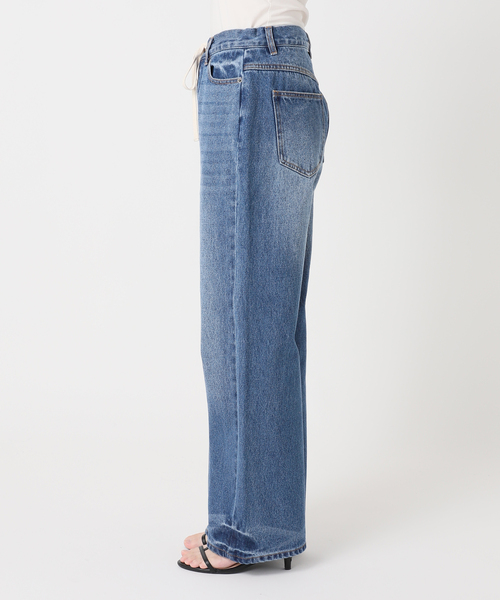 B.C STOCK(ベーセーストック)の「【WEB限定】ウォッシャブル /ドロストデニム(デニムパンツ・レディース・ブラック/サックスブルー・36/38)」の17枚目の写真