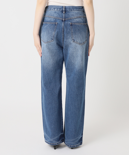 B.C STOCK(ベーセーストック)の「【WEB限定】ウォッシャブル /ドロストデニム(デニムパンツ・レディース・ブラック/サックスブルー・36/38)」の6枚目の写真