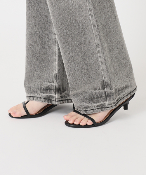 B.C STOCK(ベーセーストック)の「【WEB限定】ウォッシャブル /ドロストデニム(デニムパンツ・レディース・ブラック/サックスブルー・36/38)」の3枚目の写真