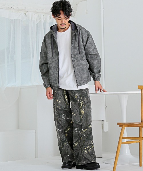 LUXSTYLE(ラグスタイル)の「総柄ワイドペインターデニムパンツ(カーゴパンツ・メンズ・レオパード/リアルツリーカモ/カモフラージュ・M/L)」の7枚目の写真