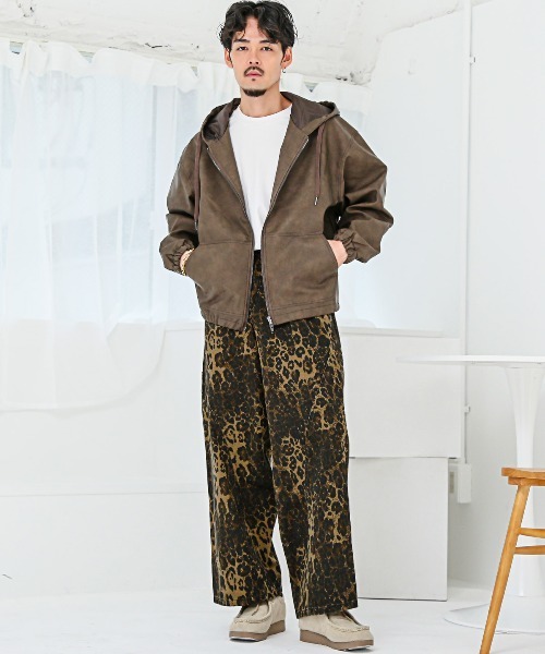 LUXSTYLE(ラグスタイル)の「総柄ワイドペインターデニムパンツ(カーゴパンツ・メンズ・レオパード/リアルツリーカモ/カモフラージュ・M/L)」の9枚目の写真