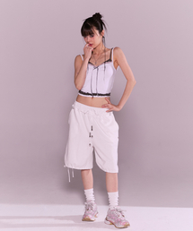 CHERRYQUIRI（チェリーキュリー）の「stud twinkle jogger bermuda pt - white（スウェットパンツ）」