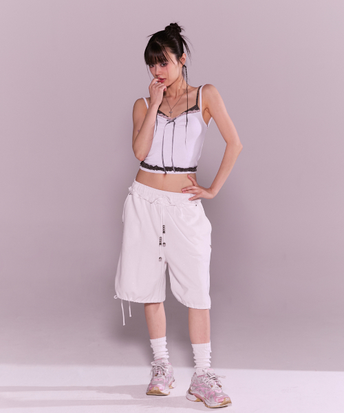 CHERRYQUIRI(チェリーキュリー)の「stud twinkle jogger bermuda pt - white(スウェットパンツ・レディース・その他・FREE)」の1枚目の写真