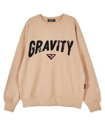 グラビティオーバーサイズドロップショルダースウェット_ピーチ