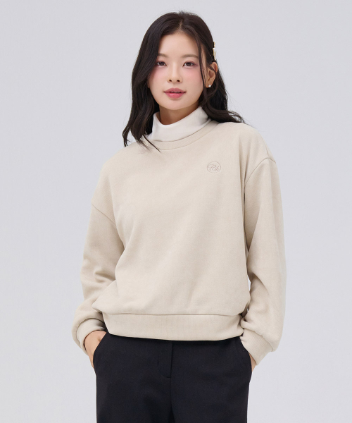 CHASECULT（チェイスカルト）の「レディースニットライク刺繍スウェットTシャツ-ベージュ（スウェット・レディース・Beige・90/85）」の2枚目の写真