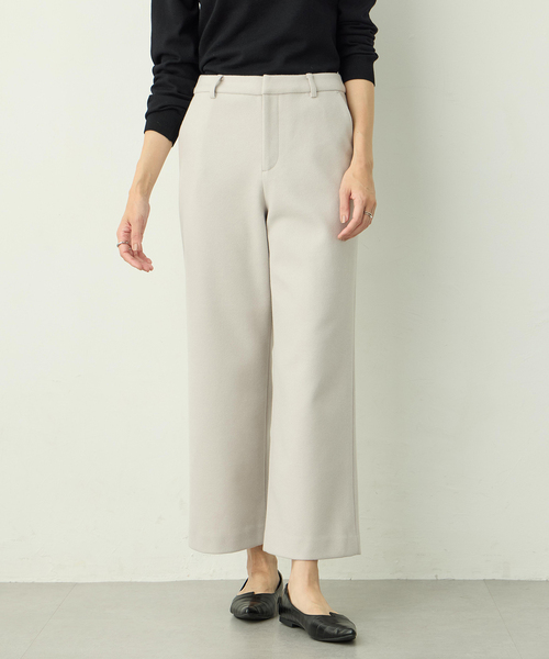 A/C DESIGN BY ALPHA CUBIC（エーシーデザインバイアルファキュービック）の「起毛ストレッチワイドパンツ【ウエストゴム】（その他パンツ・レディース・ブラック/ライトグレー・61/64/67）」の2枚目の写真