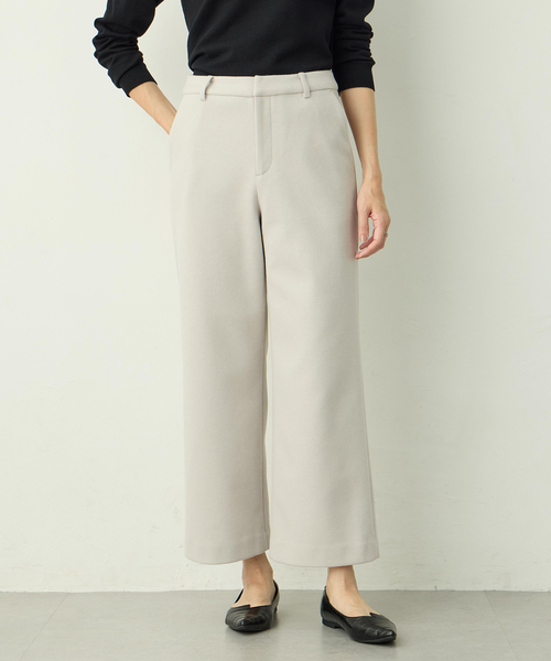 A/C DESIGN BY ALPHA CUBIC（エーシーデザインバイアルファキュービック）の「起毛ストレッチワイドパンツ【ウエストゴム】（その他パンツ・レディース・ブラック/ライトグレー・61/64/67）」の13枚目の写真