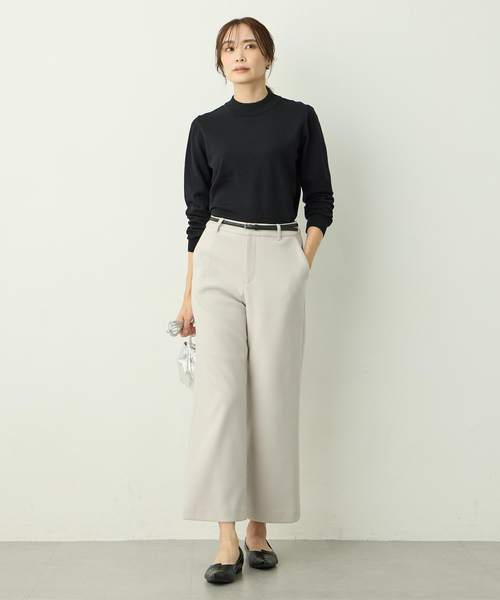 A/C DESIGN BY ALPHA CUBIC（エーシーデザインバイアルファキュービック）の「起毛ストレッチワイドパンツ【ウエストゴム】（その他パンツ・レディース・ブラック/ライトグレー・61/64/67）」の19枚目の写真