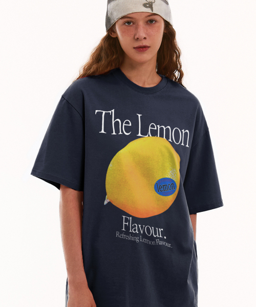 MATCHGLOBE(マッチグローブ)の「カラー レモン オーバーサイズ Tシャツ (ネイビー)(Tシャツ/カットソー・レディース・その他・FREE)」の2枚目の写真