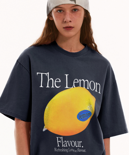 MATCHGLOBE(マッチグローブ)の「カラー レモン オーバーサイズ Tシャツ (ネイビー)(Tシャツ/カットソー・レディース・その他・FREE)」の5枚目の写真