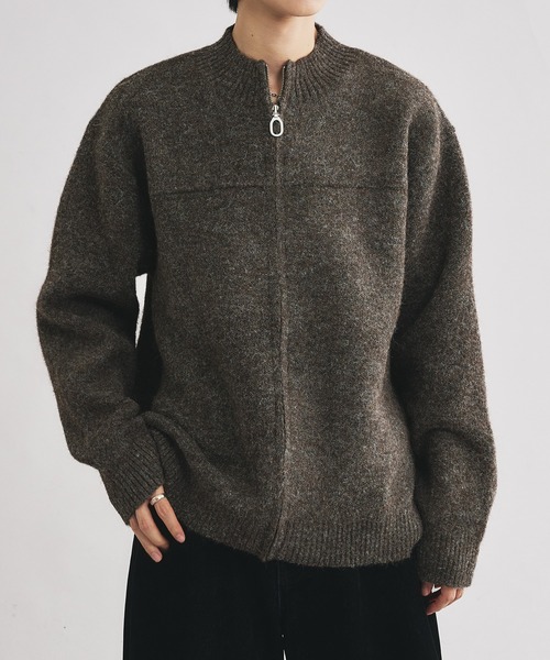 ウールブレンドメランジドライバーズニット（ニット/セーター）｜selle