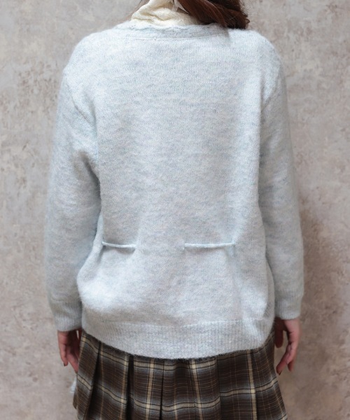 axes femme（アクシーズファム）の「モチーフ付ニットカーディガン（カーディガン/ボレロ・レディース・ブルー/ベージュ・FREE）」の5枚目の写真