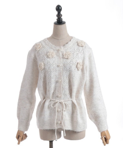 axes femme（アクシーズファム）の「モチーフ付ニットカーディガン（カーディガン/ボレロ・レディース・ブルー/ベージュ・FREE）」の11枚目の写真