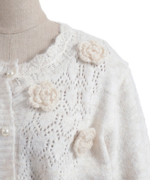axes femme（アクシーズファム）の「モチーフ付ニットカーディガン（カーディガン/ボレロ・レディース・ブルー/ベージュ・FREE）」の16枚目の写真