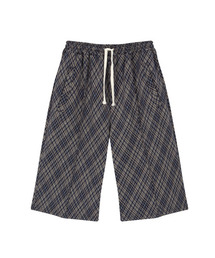 TONSIL（トンスル）の「ヴィンテージチェックバンディングバミューダパンツネイビー（その他パンツ）」