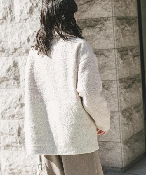 ITEMS URBANRESEARCH(アイテムズ アーバンリサーチ)の「ボア切替ジャケット(その他アウター・レディース・グレー/ライトベージュ・FREE)」の4枚目の写真