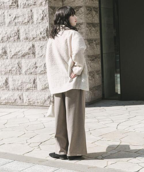 ITEMS URBANRESEARCH(アイテムズ アーバンリサーチ)の「ボア切替ジャケット(その他アウター・レディース・グレー/ライトベージュ・FREE)」の8枚目の写真