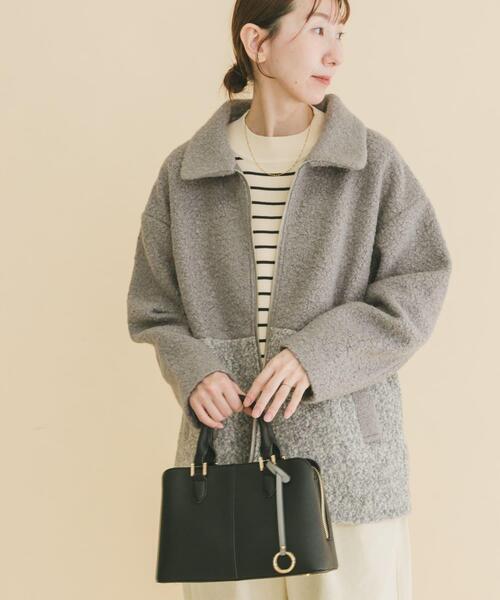 ITEMS URBANRESEARCH(アイテムズ アーバンリサーチ)の「ボア切替ジャケット(その他アウター・レディース・グレー/ライトベージュ・FREE)」の11枚目の写真