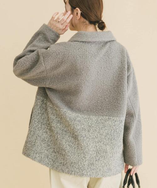 ITEMS URBANRESEARCH(アイテムズ アーバンリサーチ)の「ボア切替ジャケット(その他アウター・レディース・グレー/ライトベージュ・FREE)」の12枚目の写真