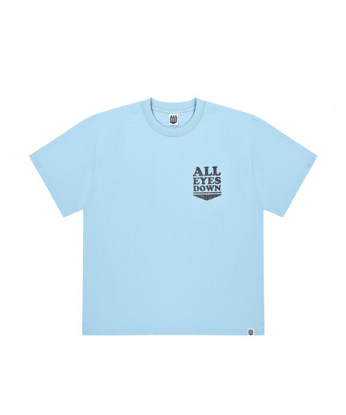 ALL EYES DOWN(オール アイズ ダウン)の「CRACK LOGO T-SHIRT(Sky Blue)(Tシャツ/カットソー・レディース・その他・LARGE/X-LARGE/XX-LARGE)」の1枚目の写真