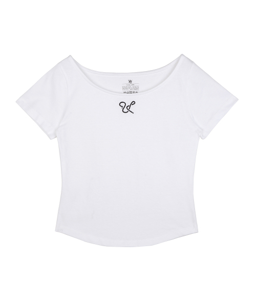 ULUK(ユルク)の「シグニチャーベーシッククロップ半袖Tシャツ_ホワイト(Tシャツ/カットソー・レディース・ホワイト・FREE)」の1枚目の写真