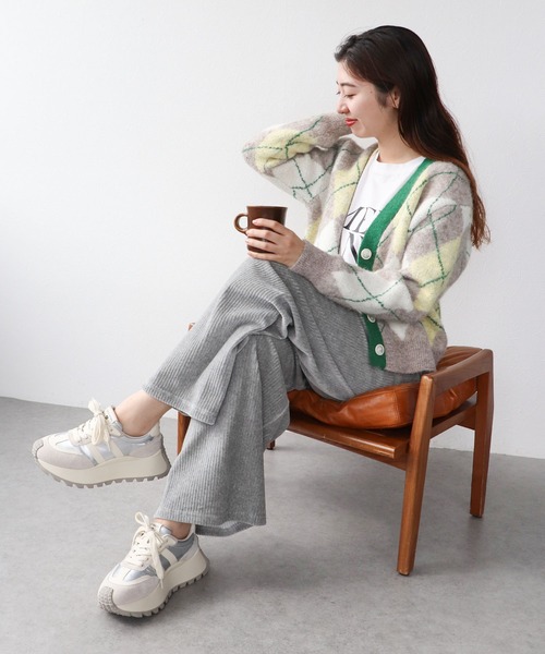 Cepica（セピカ）の「アーガイル柄カーディガン（カーディガン/ボレロ・レディース・グレー系その他/ベージュ系その他・FREE）」の12枚目の写真