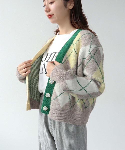 Cepica（セピカ）の「アーガイル柄カーディガン（カーディガン/ボレロ・レディース・グレー系その他/ベージュ系その他・FREE）」の11枚目の写真