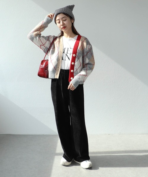 Cepica（セピカ）の「アーガイル柄カーディガン（カーディガン/ボレロ・レディース・グレー系その他/ベージュ系その他・FREE）」の9枚目の写真