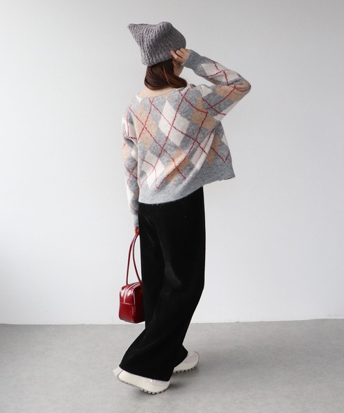 Cepica（セピカ）の「アーガイル柄カーディガン（カーディガン/ボレロ・レディース・グレー系その他/ベージュ系その他・FREE）」の10枚目の写真