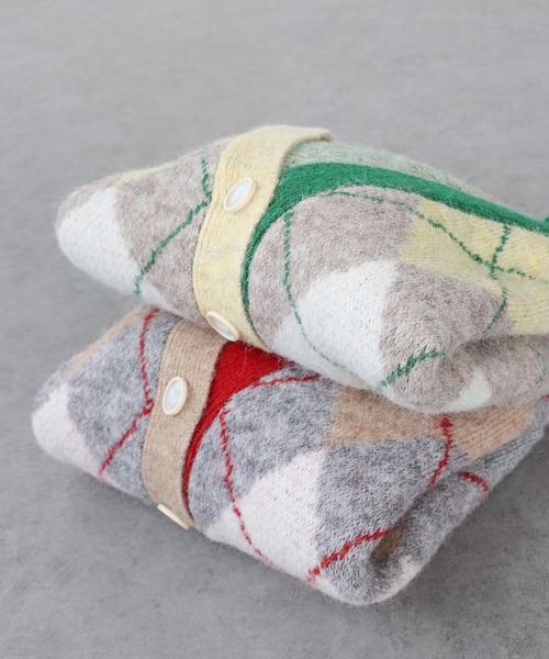 Cepica（セピカ）の「アーガイル柄カーディガン（カーディガン/ボレロ・レディース・グレー系その他/ベージュ系その他・FREE）」の4枚目の写真