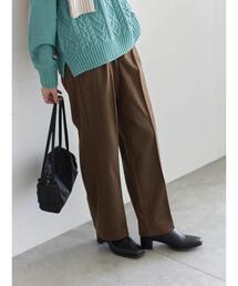 Samansa Mos2 blue | ヘリンボーンストレートパンツ(その他パンツ)