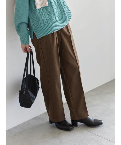 Samansa Mos2 blue(サマンサモスモスブルー)の「ヘリンボーンストレートパンツ(その他パンツ・レディース・ベージュ/ブラウン/グレー/チャコールグレー・F)」の1枚目の写真