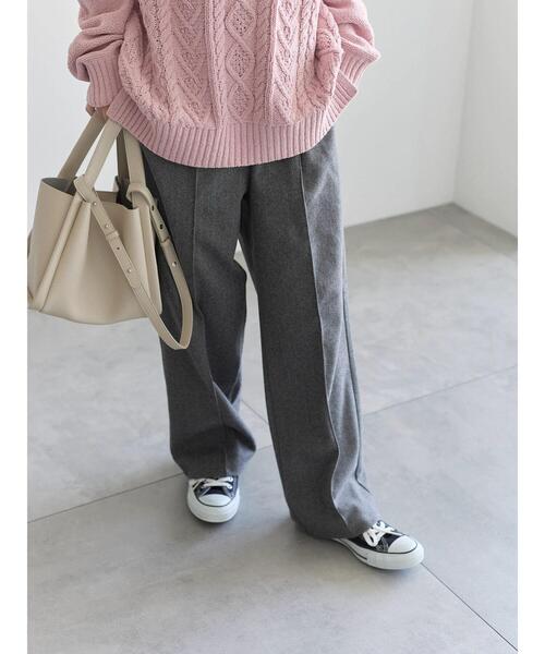 Samansa Mos2 blue(サマンサモスモスブルー)の「ヘリンボーンストレートパンツ(その他パンツ・レディース・ベージュ/ブラウン/グレー/チャコールグレー・F)」の2枚目の写真