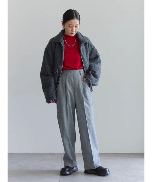 Samansa Mos2 blue(サマンサモスモスブルー)の「ヘリンボーンストレートパンツ(その他パンツ・レディース・ベージュ/ブラウン/グレー/チャコールグレー・F)」の9枚目の写真