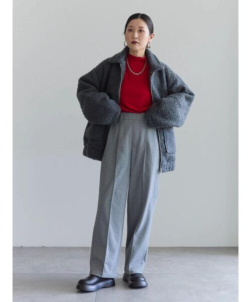 Samansa Mos2 blue(サマンサモスモスブルー)の「ヘリンボーンストレートパンツ(その他パンツ・レディース・ベージュ/ブラウン/グレー/チャコールグレー・F)」の10枚目の写真