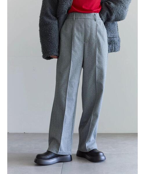 Samansa Mos2 blue(サマンサモスモスブルー)の「ヘリンボーンストレートパンツ(その他パンツ・レディース・ベージュ/ブラウン/グレー/チャコールグレー・F)」の11枚目の写真