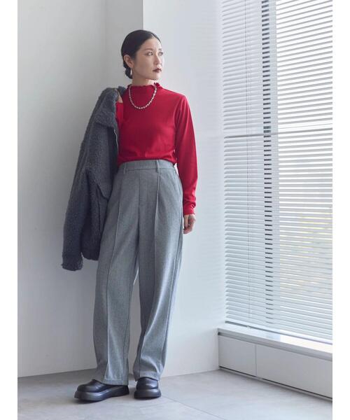 Samansa Mos2 blue(サマンサモスモスブルー)の「ヘリンボーンストレートパンツ(その他パンツ・レディース・ベージュ/ブラウン/グレー/チャコールグレー・F)」の13枚目の写真