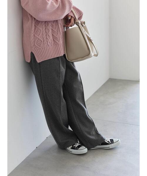 Samansa Mos2 blue(サマンサモスモスブルー)の「ヘリンボーンストレートパンツ(その他パンツ・レディース・ベージュ/ブラウン/グレー/チャコールグレー・F)」の16枚目の写真