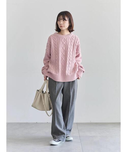 Samansa Mos2 blue(サマンサモスモスブルー)の「ヘリンボーンストレートパンツ(その他パンツ・レディース・ベージュ/ブラウン/グレー/チャコールグレー・F)」の17枚目の写真