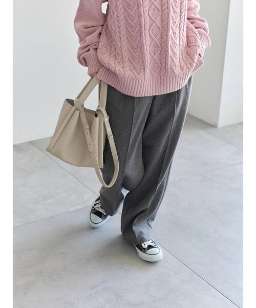 Samansa Mos2 blue(サマンサモスモスブルー)の「ヘリンボーンストレートパンツ(その他パンツ・レディース・ベージュ/ブラウン/グレー/チャコールグレー・F)」の19枚目の写真