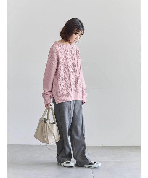 Samansa Mos2 blue(サマンサモスモスブルー)の「ヘリンボーンストレートパンツ(その他パンツ・レディース・ベージュ/ブラウン/グレー/チャコールグレー・F)」の20枚目の写真