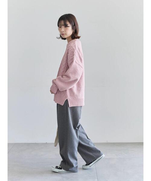 Samansa Mos2 blue(サマンサモスモスブルー)の「ヘリンボーンストレートパンツ(その他パンツ・レディース・ベージュ/ブラウン/グレー/チャコールグレー・F)」の21枚目の写真