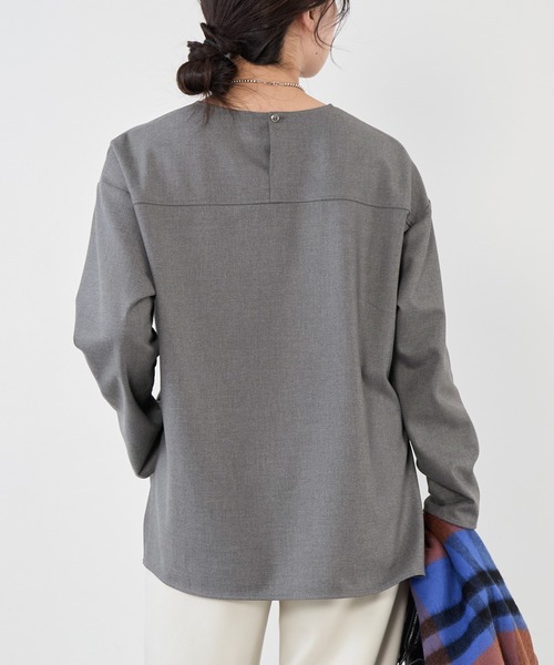 MICA&DEAL(マイカ&ディール)の「ボートネック裏起毛ブラウス〈セットアップ対応〉(シャツ/ブラウス・レディース・ライトベージュ/ブラック/グレー・FREE)」の8枚目の写真