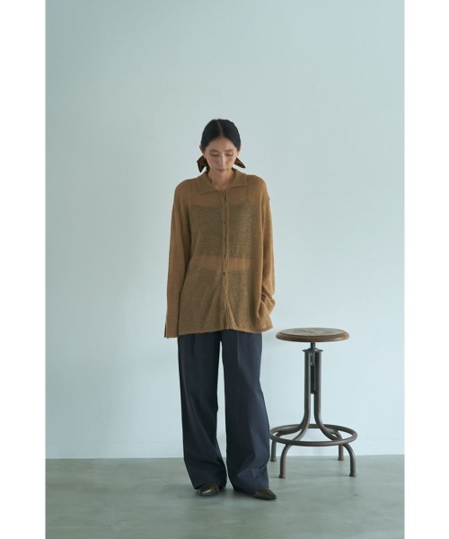 marjour（マージュール）の「SHEER SHIRT KNIT（ニット/セーター・レディース・チャコール/ベージュ・M）」の20枚目の写真